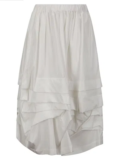 Comme Des Garcons Girl Comme Des Garçons Girl Asymmetric Hem Ruffled Skirt In White