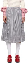 Comme Des Garcons Girl Black & White Striped Midi Skirt In 1 Black/ White