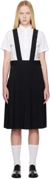 Comme Des Garcons Girl Black Pleated Pinafore Midi Skirt