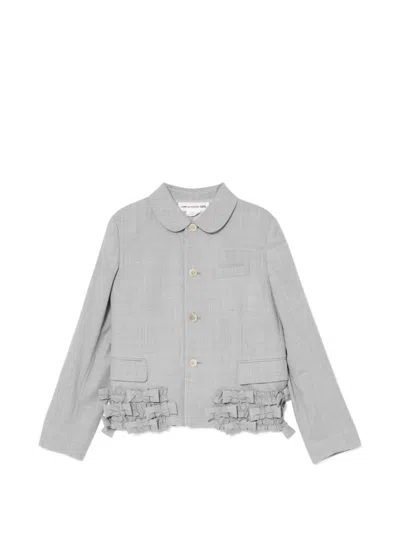 Comme Des Garcons Girl Bow-design Ruffled Jacket In Gray