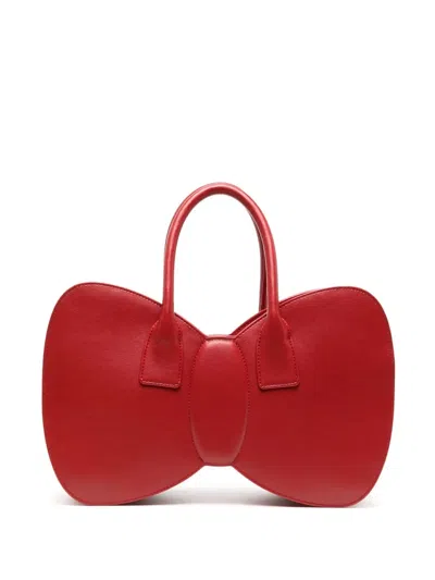 Comme Des Garcons Girl Bow-shape Leather Bag In Red