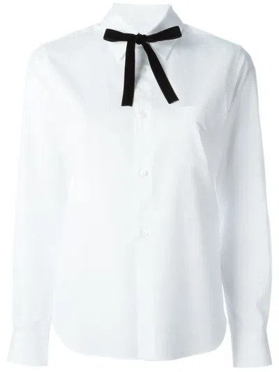 Comme Des Garcons Girl Bow Tie Shirt In White