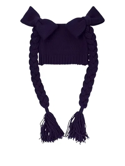 Comme Des Garcons Girl Bowknot Beanie Hat In Purple