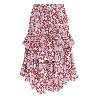 Comme Des Garcons Girl Brett Westfall Polyester Lawn Skirt In Multi
