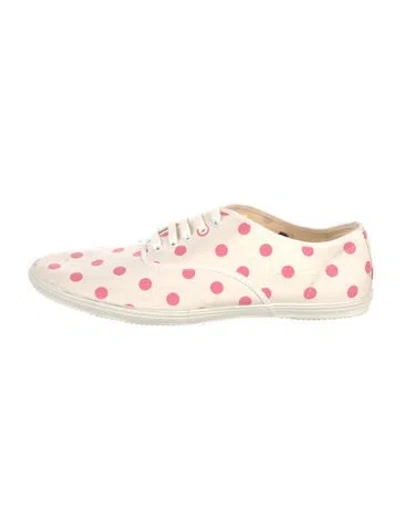 Pre-owned Comme Des Garçons Girl Canvas Polka Dot Print Sneakers In Neutral
