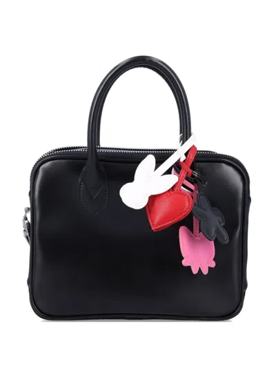 Comme Des Garcons Girl Charm-detail Leather Bag In Black