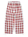 Comme Des Garcons Girl Checked Drawstring Trousers In Red