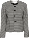 Comme Des Garcons Girl Comme Des Garçons Girl Gingham Checked Crewneck Jacket In Black