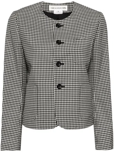 Comme Des Garcons Girl Checked Wool Jacket In Multi