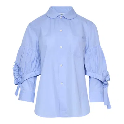 Comme Des Garcons Girl Cotton Broad Blouse In Blue