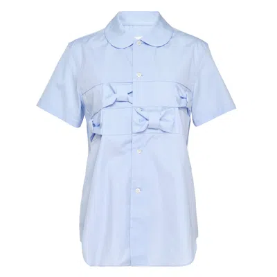 Comme Des Garcons Girl Cotton Broad Blouse In Blue