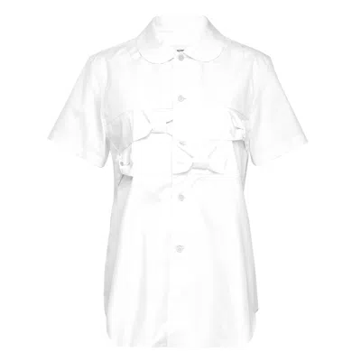 Comme Des Garcons Girl Cotton Broad Blouse In White