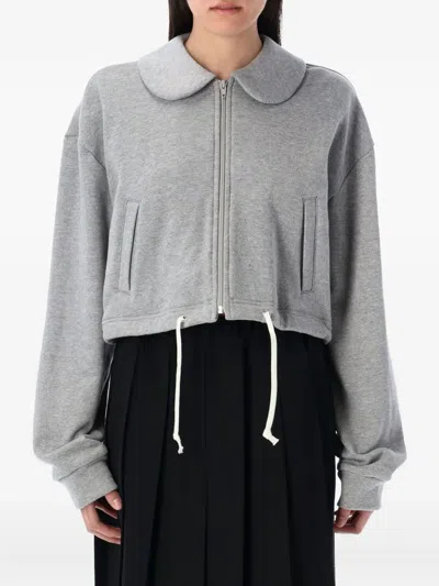 Comme Des Garcons Girl Cropped Zip-up Sweatshirt In Gray