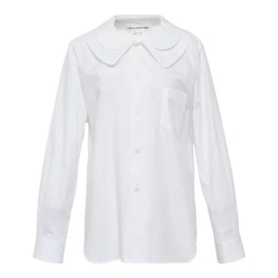 Comme Des Garcons Girl Double Collar Blouse In White