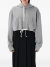 Comme Des Garcons Girl Drawstring-hem Hoodie In Gray