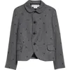Comme Des Garcons Girl Comme Des Garçons Girl Embroidered Wool Blend Flannel Jacket In Gray