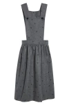 Comme Des Garcons Girl Comme Des Garçons Girl Embroidered Wool Blend Flannel Pinafore In Gray