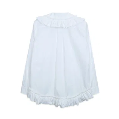 Comme Des Garcons Girl Embroidery Leaf Pattern Blouse In Blue