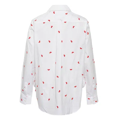 Comme Des Garcons Girl Embroidery Leaf Pattern Blouse In White