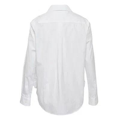 Comme Des Garcons Girl Embroidery Leaf Pattern Blouse In White