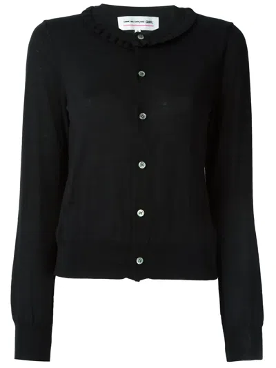 Comme Des Garcons Girl Cardigan Mit Gerüschtem Kragen In Black
