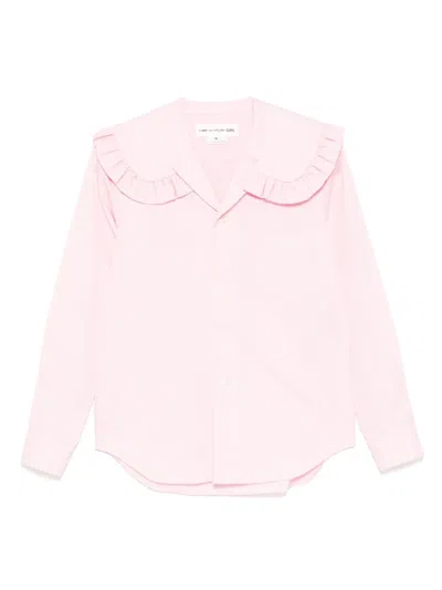 Comme Des Garcons Girl Frill Wide-collared Shirt In Pink