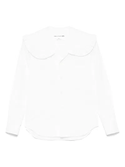 Comme Des Garcons Girl Frill Wide-collared Shirt In White