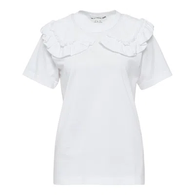 Comme Des Garcons Girl Frilled Collar T-shirt In White
