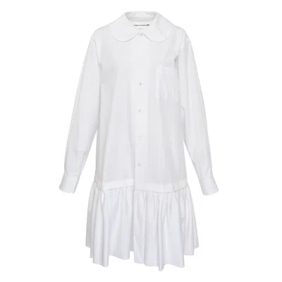 Comme Des Garcons Girl Frilled Hem Long Blouse In Red