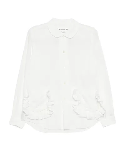 Comme Des Garçons Girl Frilled Pocket Blouse In White