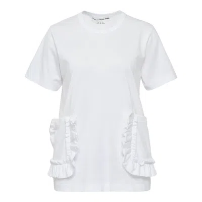 Comme Des Garcons Girl Frilled Pocket T-shirt In White