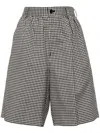 Comme Des Garcons Girl Black & White Gingham Check Shorts In Black