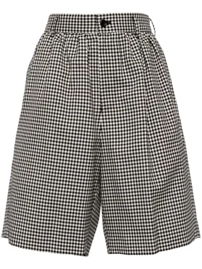 Comme Des Garcons Girl Black & White Gingham Check Shorts