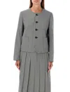 Comme Des Garcons Girl Comme Des Garçons Girl Gingham Checked Crewneck Jacket In Black/white
