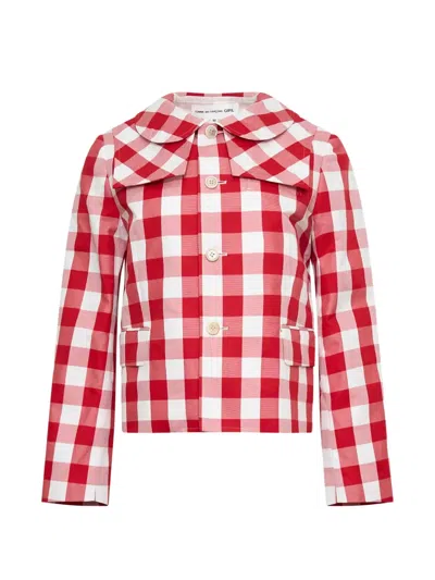 Comme Des Garcons Girl Gingham Jacket In Red