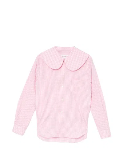 Comme Des Garcons Girl Gingham Peter-pan Collar Shirt In Pink