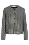 Comme Des Garcons Girl Comme Des Garçons Girl Gingham Checked Crewneck Jacket In Black/white