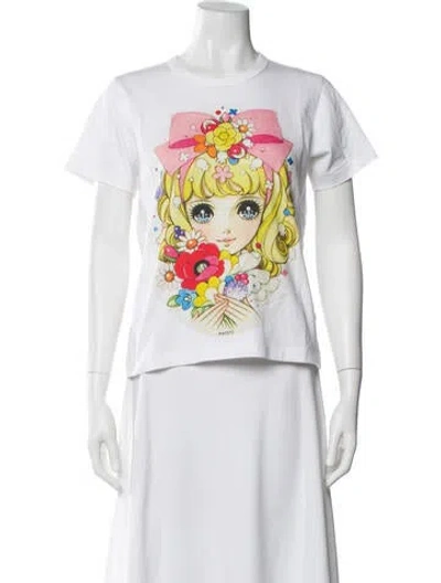 Pre-owned Comme Des Garçons Girl Graphic Print Crew Neck T-shirt In White