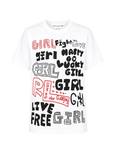 Comme Des Garcons Girl Graphic-print T-shirt In White
