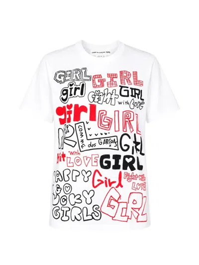 Comme Des Garcons Girl Graphic-print T-shirt In White