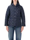 Comme Des Garcons Girl Quilted Hooded Jacket In Blue