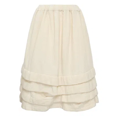 Comme Des Garcons Girl Layered Hem Skirt In Neutral