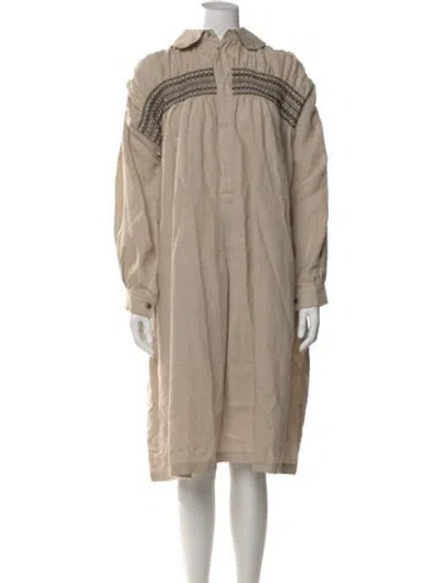 Pre-owned Comme Des Garçons Girl Linen Knee-length Dress In Neutral