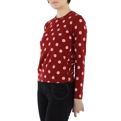 Comme Des Garçons Comme Des Garcons Girl Long Sleeve Polka Dot T-shirt In Red