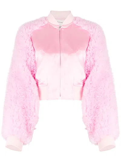 Comme Des Garcons Girl 醋酸纤维长袖飞行员夹克 In Pink