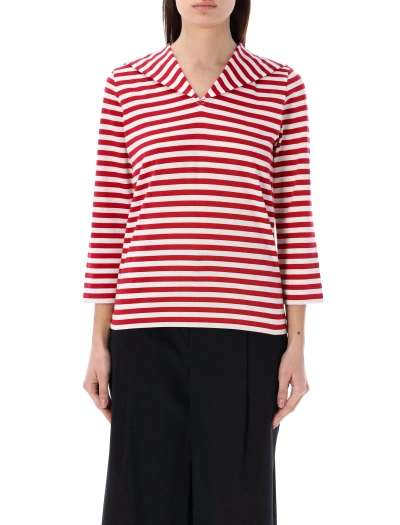Comme Des Garcons Girl Mariner Style Striped T-shirt In 红色