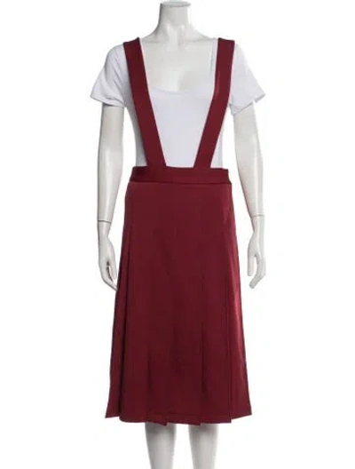 Pre-owned Comme Des Garçons Girl Midi Length Skirt In Red