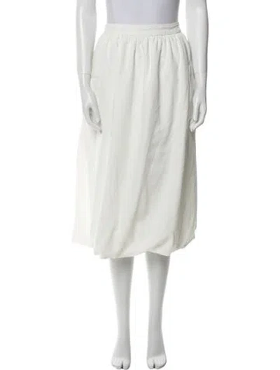 Pre-owned Comme Des Garçons Girl Midi Length Skirt In White