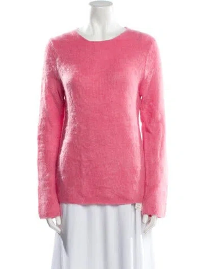 Pre-owned Comme Des Garçons Girl Mohair Scoop Neck Sweater In Pink