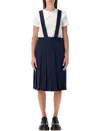 Comme Des Garcons Girl Pleated Pinafore Dress In Blue